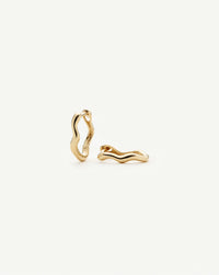 Solid Gold Molten Huggie Earrings | 9ct Solid Yellow Gold Earrings Missoma 