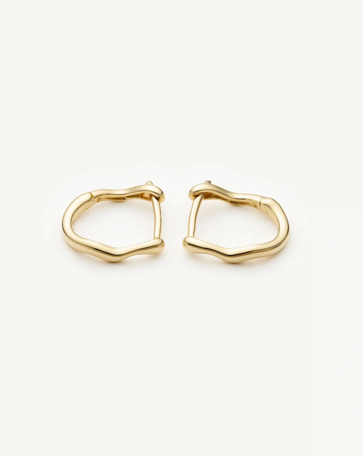 Solid Gold Molten Huggie Earrings | 9ct Solid Yellow Gold Earrings Missoma 