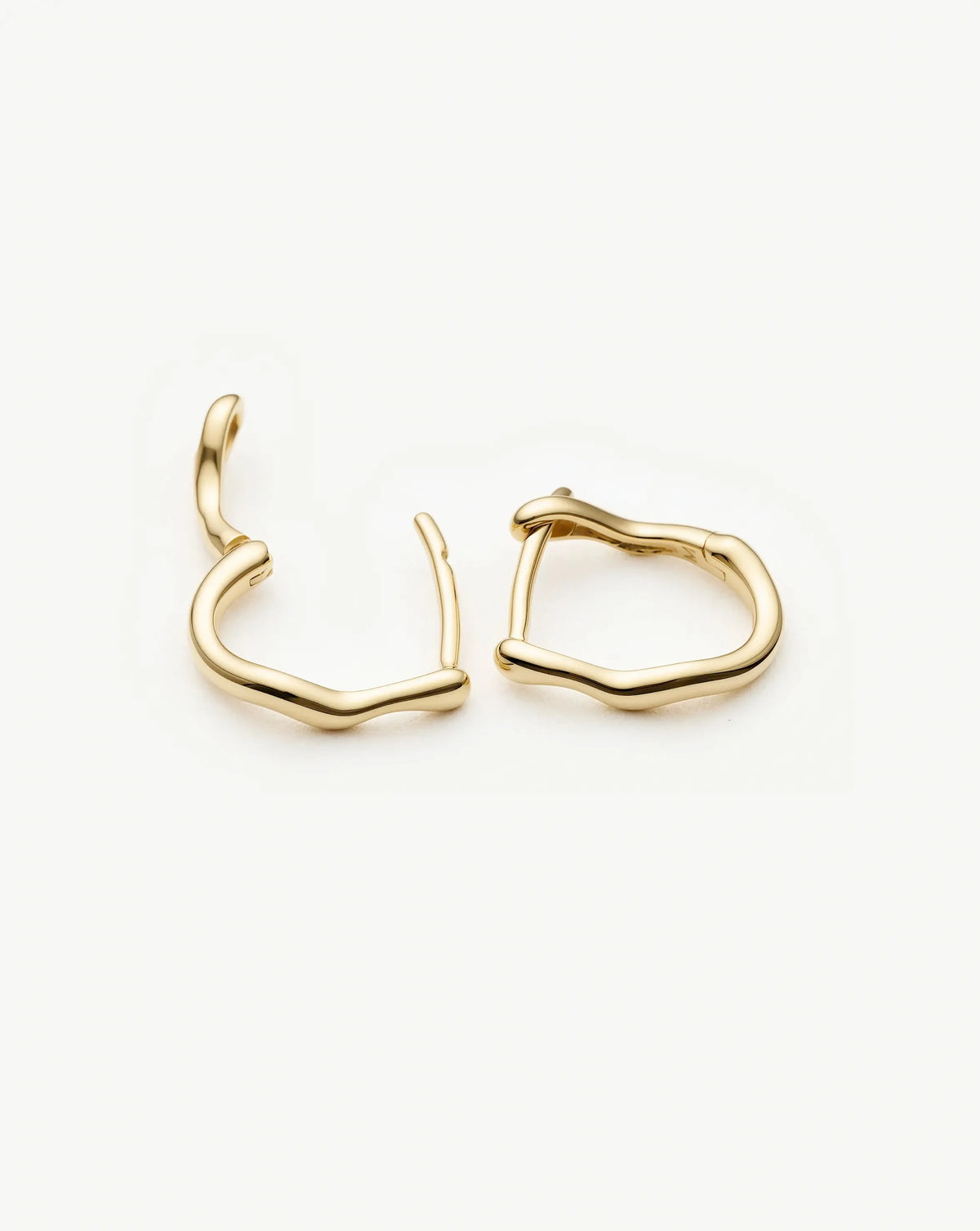 Solid Gold Molten Huggie Earrings | 9ct Solid Yellow Gold Earrings Missoma 