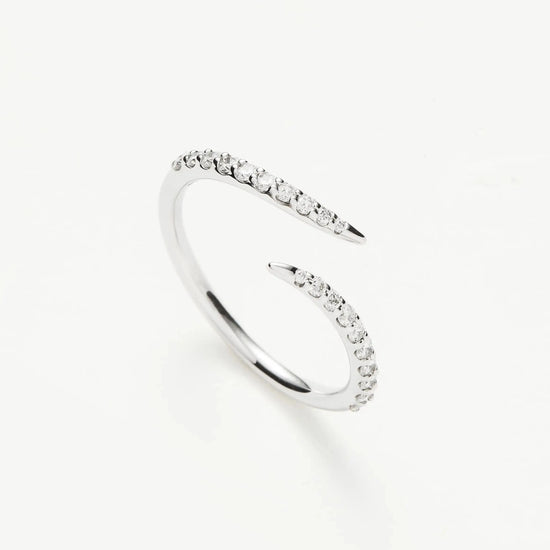 Solid Gold Open Claw Ring | 9ct Solid White Gold/Diamond Rings Missoma 