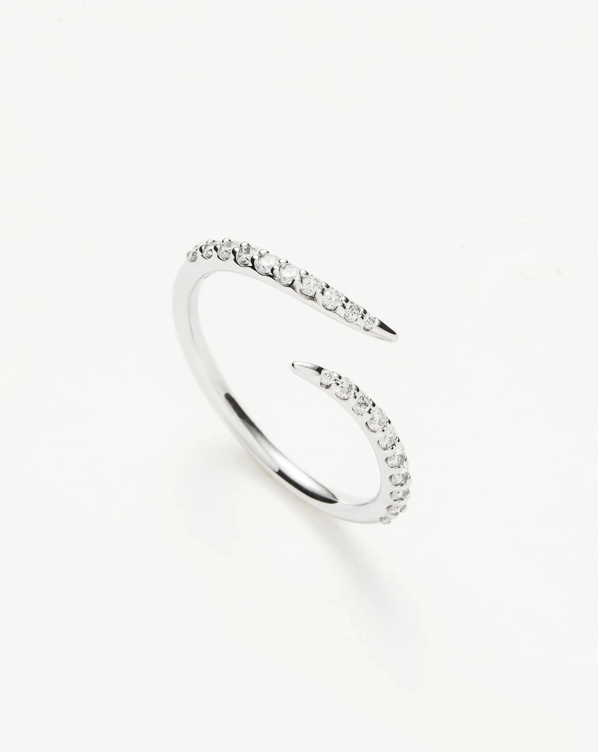 Solid Gold Open Claw Ring | 9ct Solid White Gold/Diamond Rings Missoma 