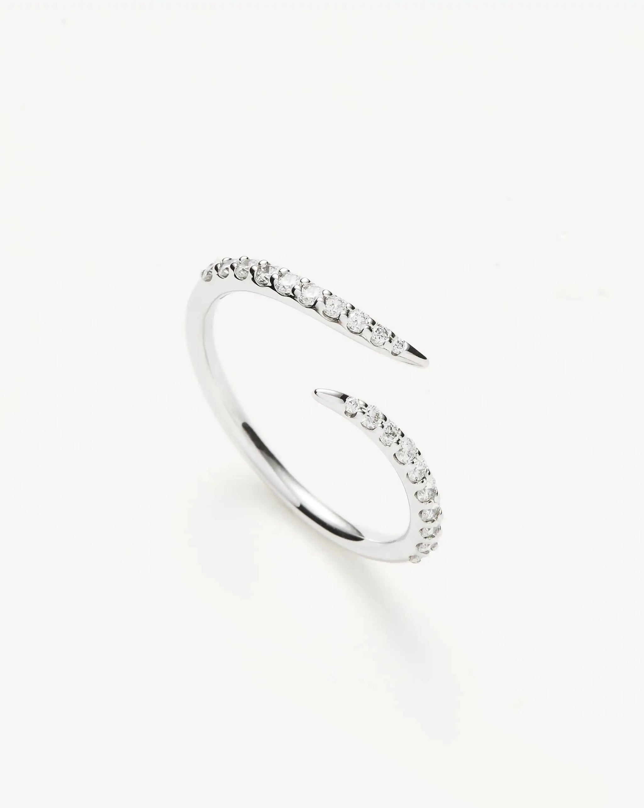 Solid Gold Open Claw Ring | 9ct Solid White Gold/Diamond Rings Missoma 