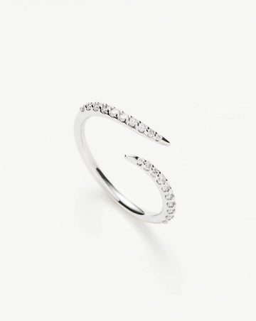 Solid Gold Open Claw Ring | 9ct Solid White Gold/Diamond Rings Missoma 