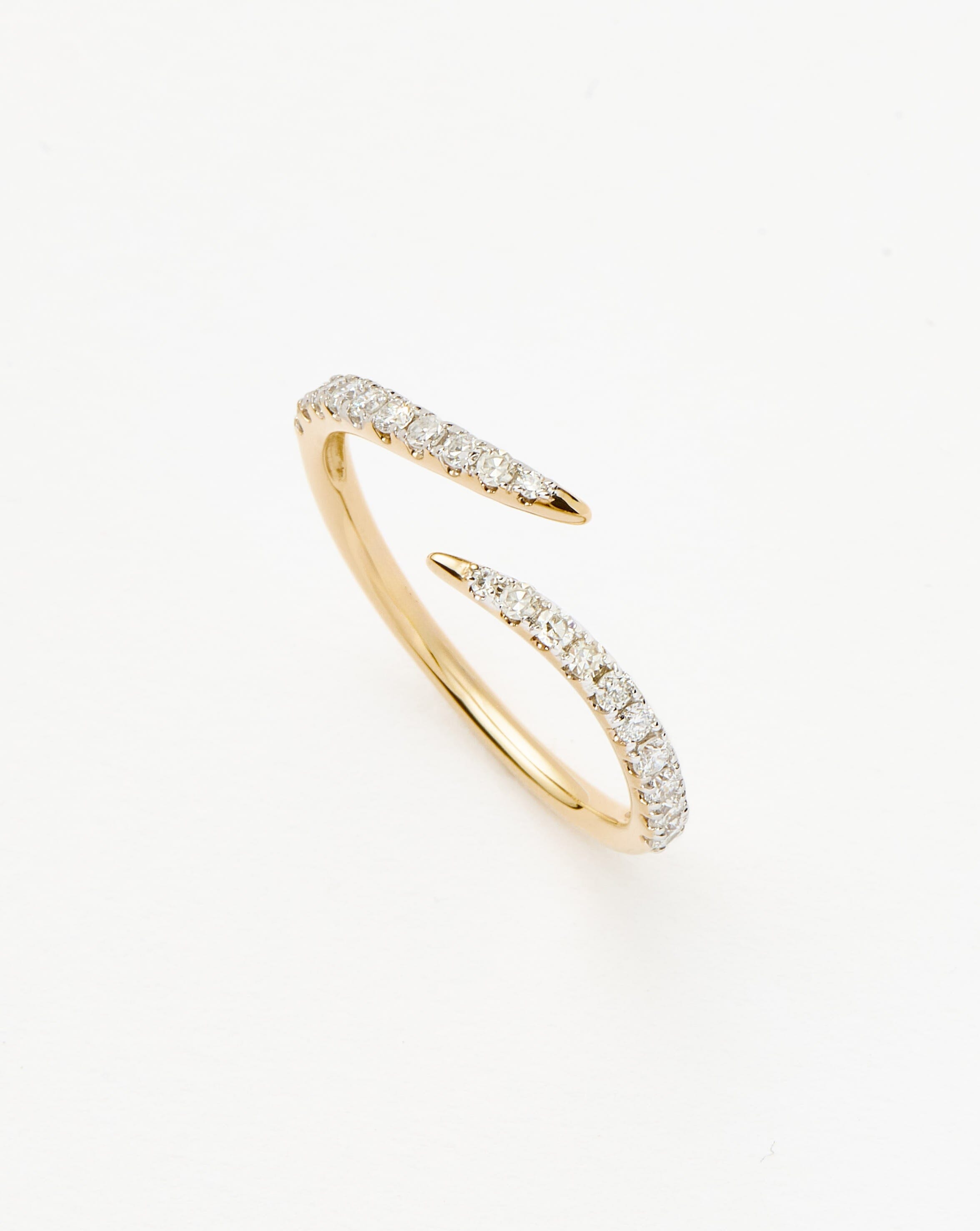 Solid Gold Open Claw Ring | 9ct Solid Yellow Gold/Diamond Rings Missoma 