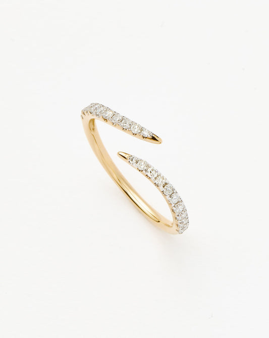 Solid Gold Open Claw Ring | 9ct Solid Yellow Gold/Diamond Rings Missoma 