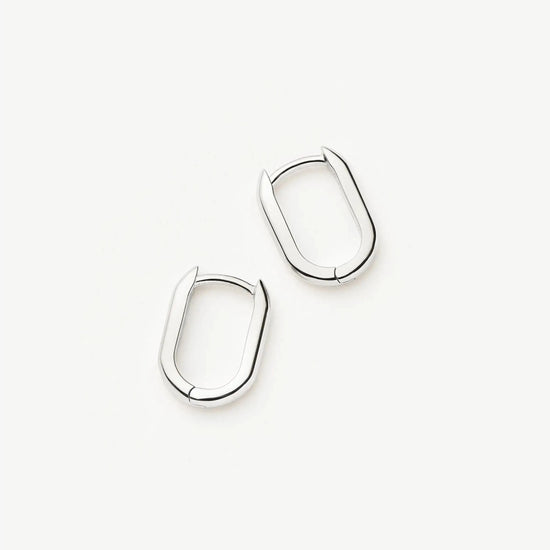Solid Gold Ovate Mini Hoop Earrings | 9ct Solid White Gold Earrings Missoma 