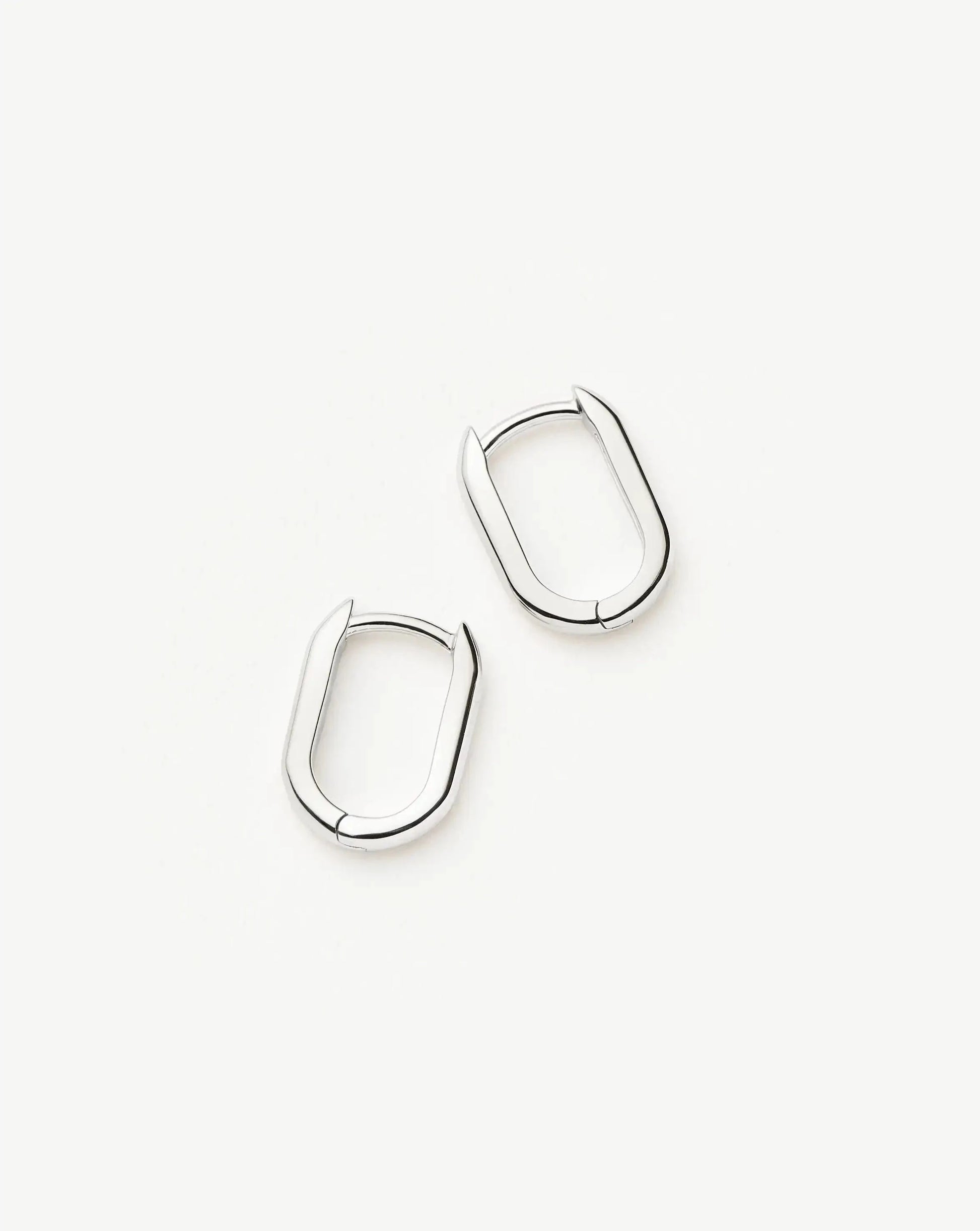 Solid Gold Ovate Mini Hoop Earrings | 9ct Solid White Gold Earrings Missoma 