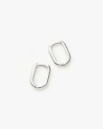 Solid Gold Ovate Mini Hoop Earrings | 9ct Solid White Gold Earrings Missoma 