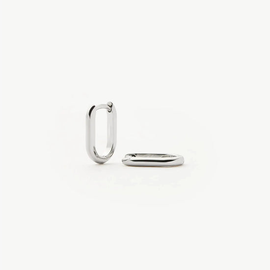 Solid Gold Ovate Mini Hoop Earrings | 9ct Solid White Gold Earrings Missoma 
