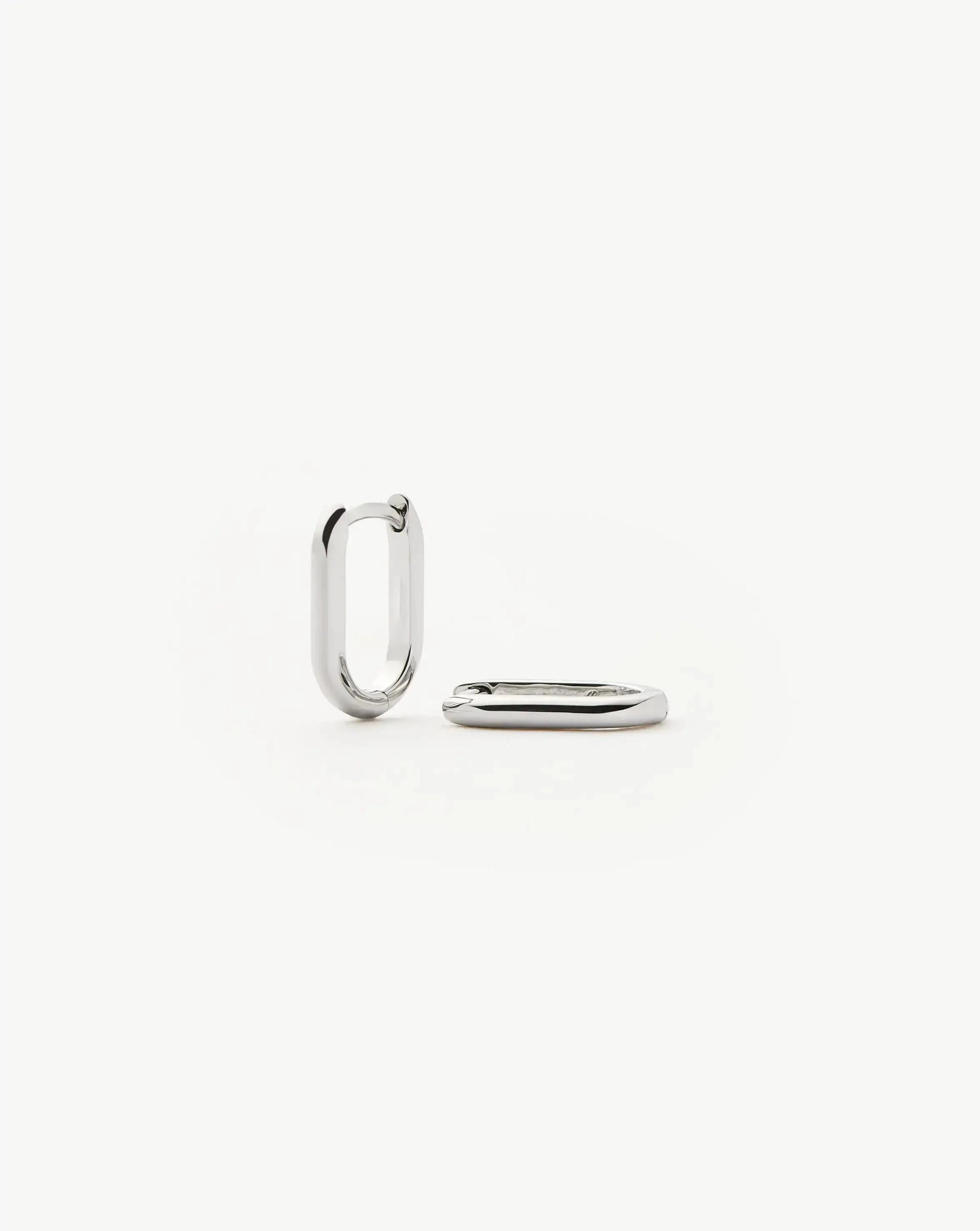 Solid Gold Ovate Mini Hoop Earrings | 9ct Solid White Gold Earrings Missoma 