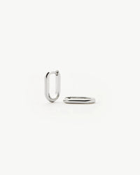 Solid Gold Ovate Mini Hoop Earrings | 9ct Solid White Gold Earrings Missoma 