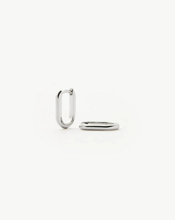 Solid Gold Ovate Mini Hoop Earrings | 9ct Solid White Gold Earrings Missoma 