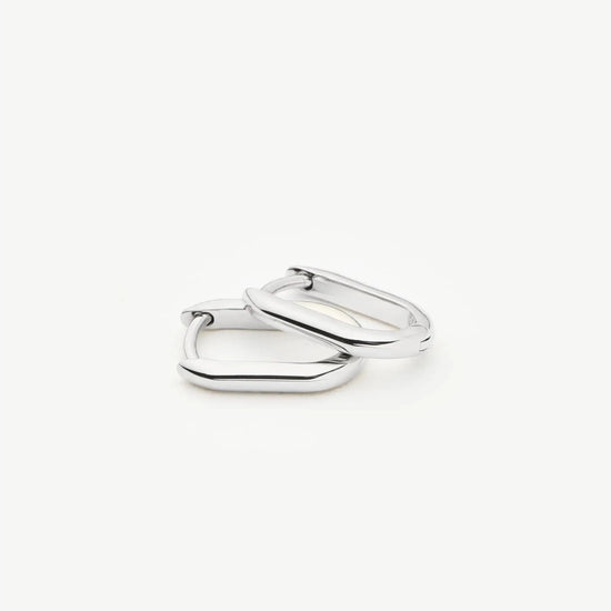 Solid Gold Ovate Mini Hoop Earrings | 9ct Solid White Gold Earrings Missoma 