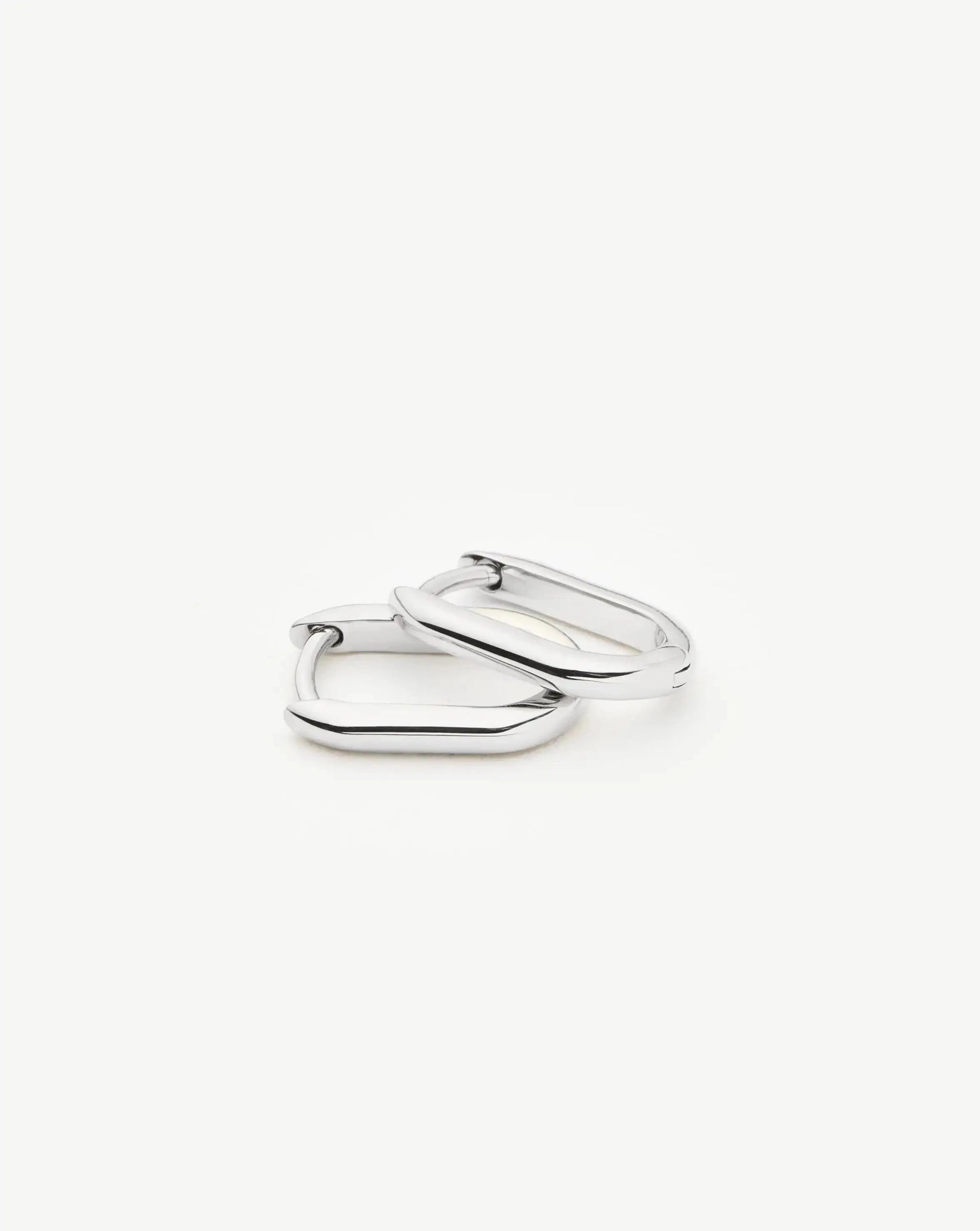 Solid Gold Ovate Mini Hoop Earrings | 9ct Solid White Gold Earrings Missoma 
