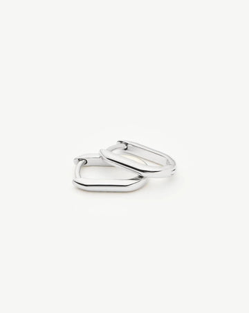 Solid Gold Ovate Mini Hoop Earrings | 9ct Solid White Gold Earrings Missoma 