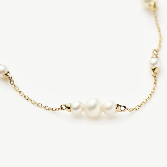 Solid Gold Pearl Chain Bracelet | 14ct Solid Gold/Pearl Bracelets Missoma 