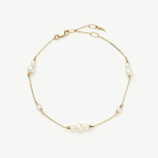 Solid Gold Pearl Chain Bracelet | 14ct Solid Gold/Pearl Bracelets Missoma 