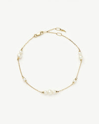 Solid Gold Pearl Chain Bracelet | 14ct Solid Gold/Pearl Bracelets Missoma 