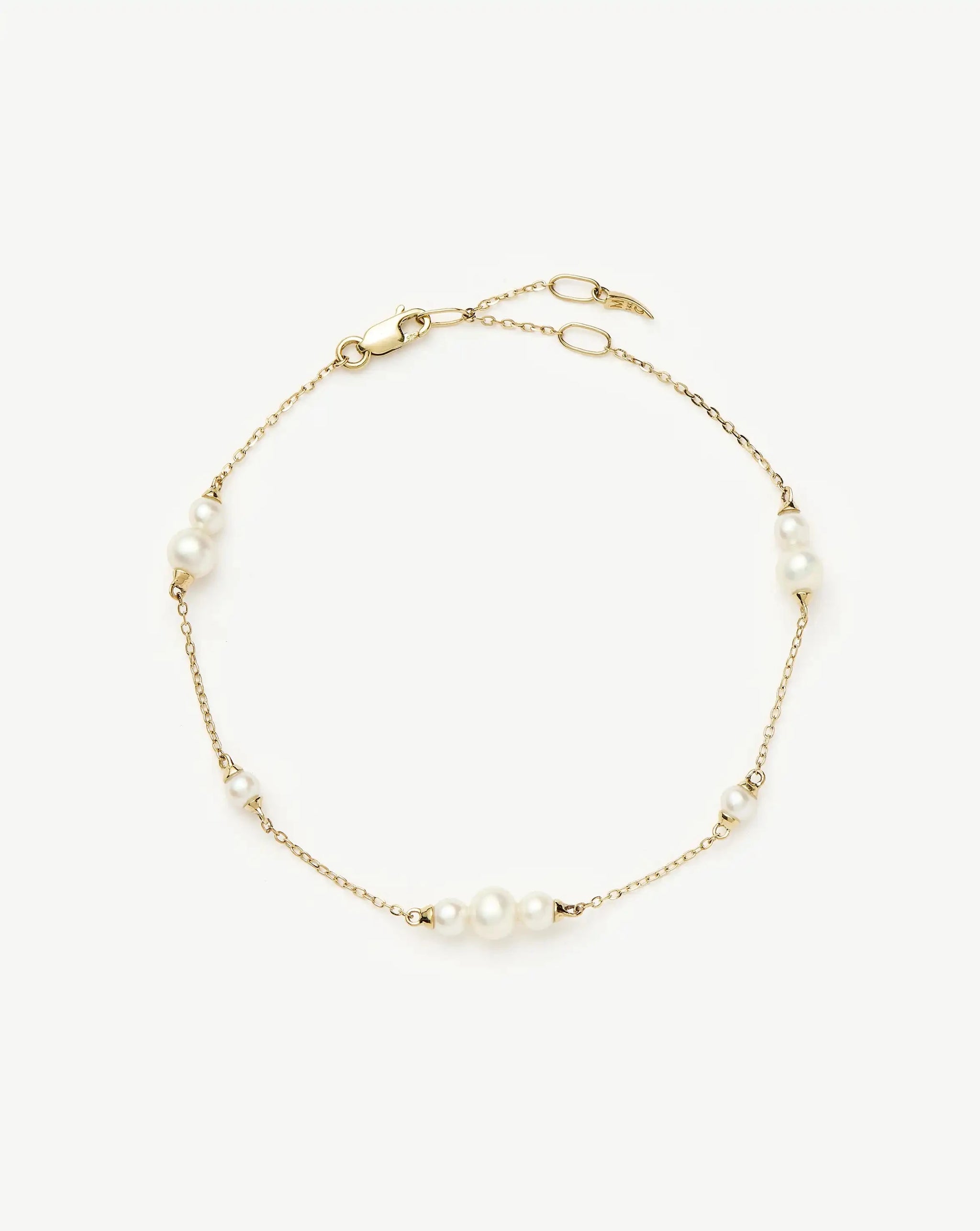 Solid Gold Pearl Chain Bracelet | 14ct Solid Gold/Pearl Bracelets Missoma 