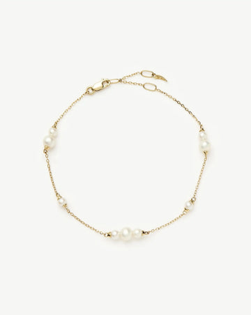 Solid Gold Pearl Chain Bracelet | 14ct Solid Gold/Pearl Bracelets Missoma 