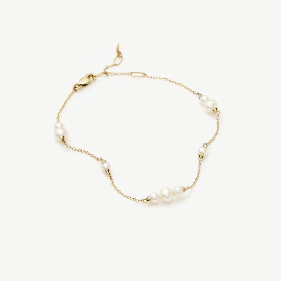 Solid Gold Pearl Chain Bracelet | 14ct Solid Gold/Pearl Bracelets Missoma 