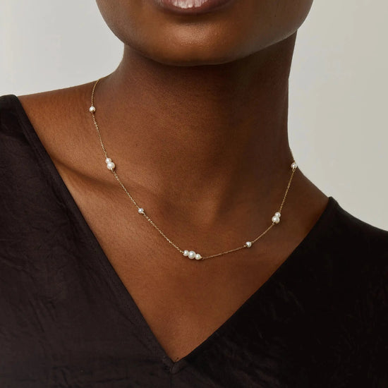 Solid Gold Pearl Chain Necklace | 14ct Solid Gold/Pearl Necklaces Missoma 