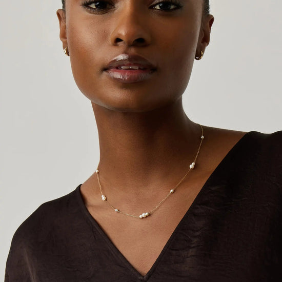 Solid Gold Pearl Chain Necklace | 14ct Solid Gold/Pearl Necklaces Missoma 