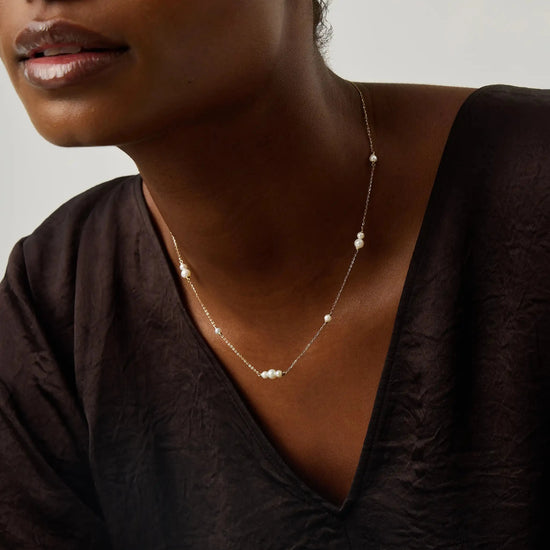 Solid Gold Pearl Chain Necklace | 14ct Solid Gold/Pearl Necklaces Missoma 