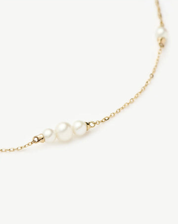 Solid Gold Pearl Chain Necklace | 14ct Solid Gold/Pearl Necklaces Missoma 