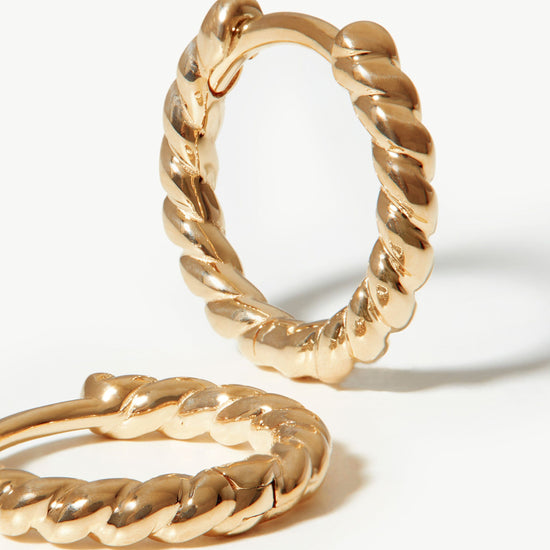 Solid Gold Rope Huggies Earrings Missoma 