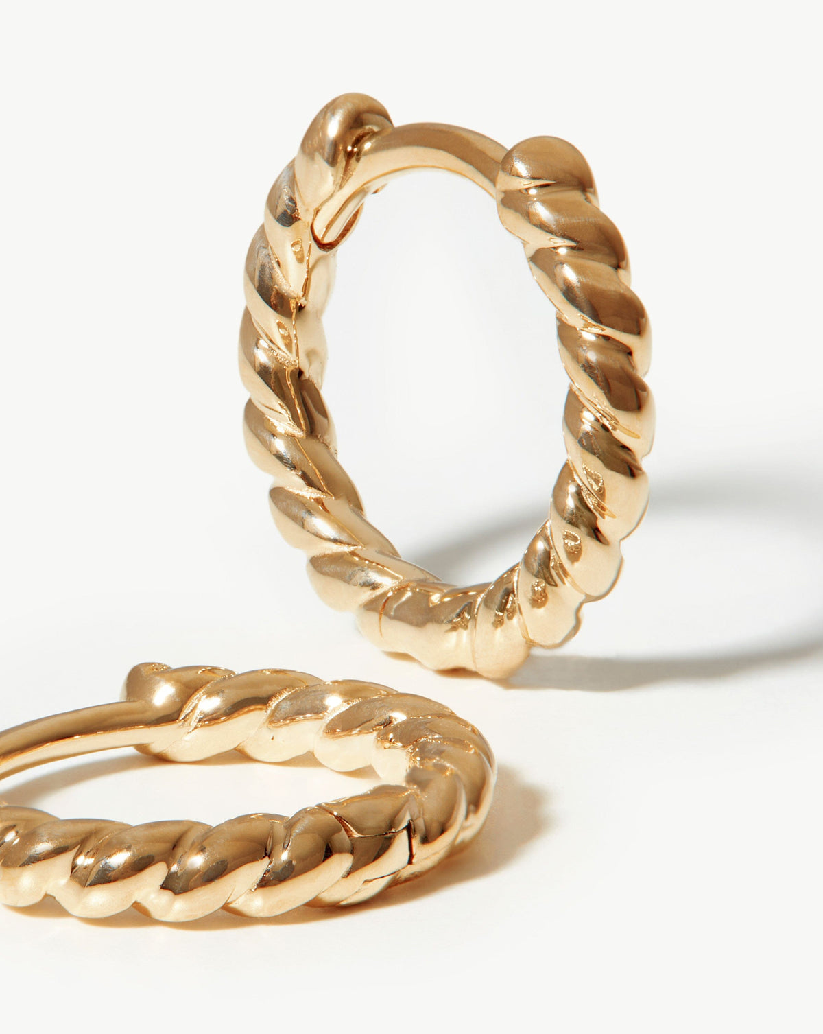 Solid Gold Rope Huggies Earrings Missoma 
