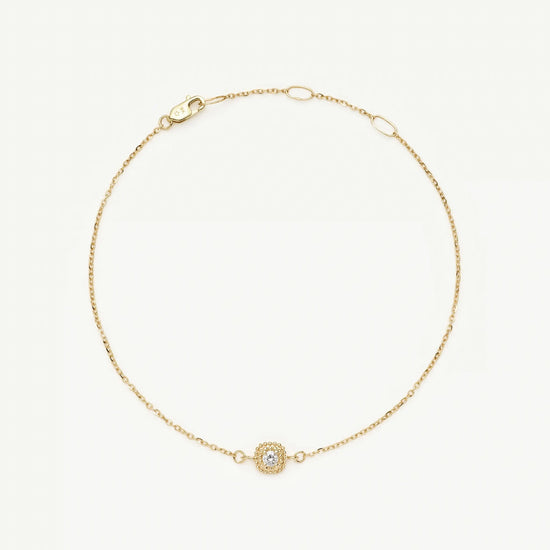 Solid Gold Sapphire Baya Bracelet | 9ct Solid Yellow Gold/Lab Grown White Sapphire Bracelets Missoma 