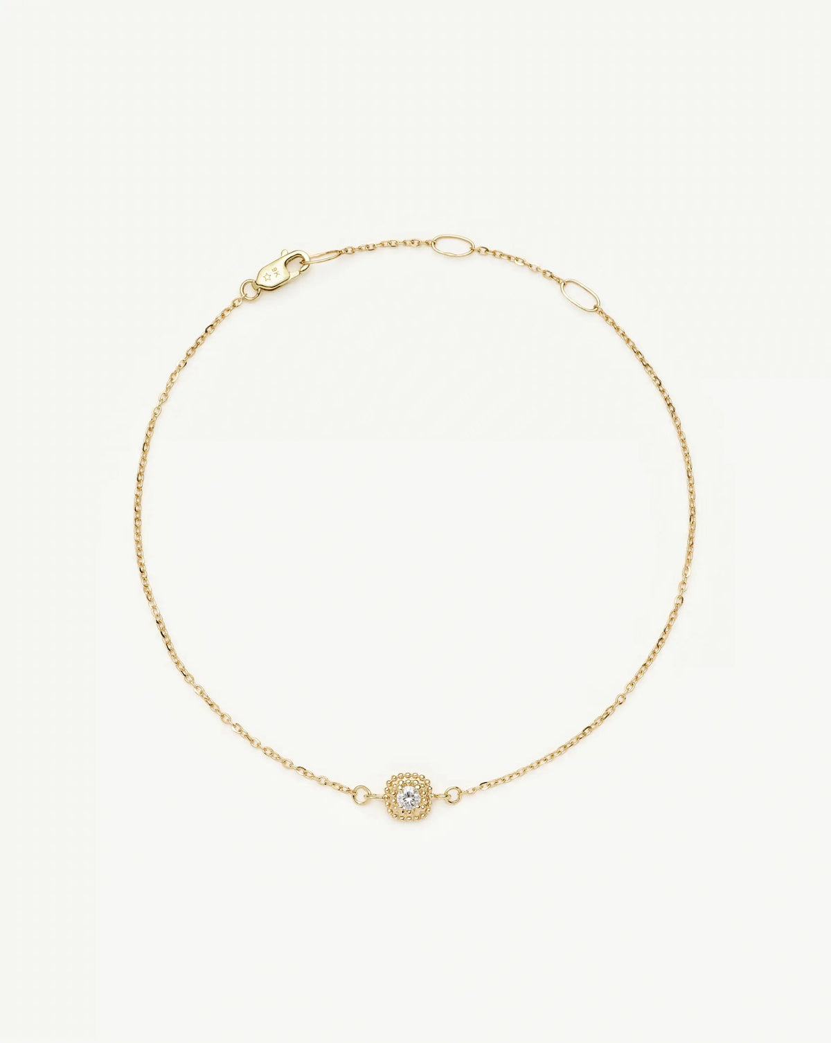 Solid Gold Sapphire Baya Bracelet | 9ct Solid Yellow Gold/Lab Grown White Sapphire Bracelets Missoma 