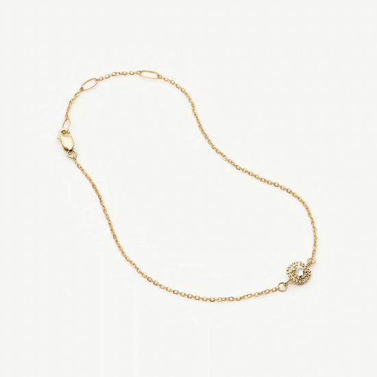 Solid Gold Sapphire Baya Bracelet | 9ct Solid Yellow Gold/Lab Grown White Sapphire Bracelets Missoma 