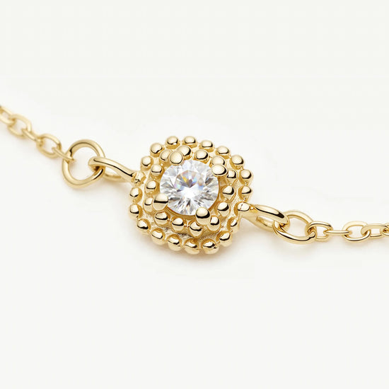 Solid Gold Sapphire Baya Bracelet | 9ct Solid Yellow Gold/Lab Grown White Sapphire Bracelets Missoma 