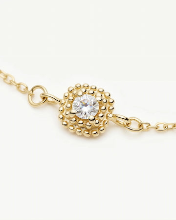 Solid Gold Sapphire Baya Bracelet | 9ct Solid Yellow Gold/Lab Grown White Sapphire Bracelets Missoma 