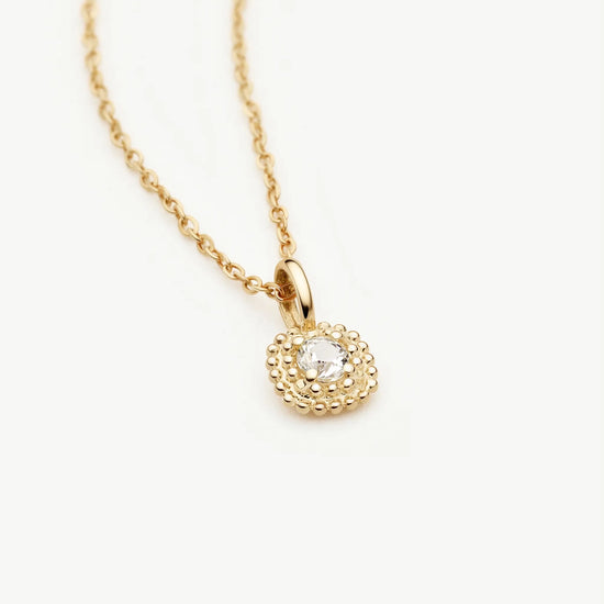 Solid Gold Sapphire Baya Pendant Necklace | 9ct Solid Yellow Gold/Lab Grown White Sapphire Necklaces Missoma 