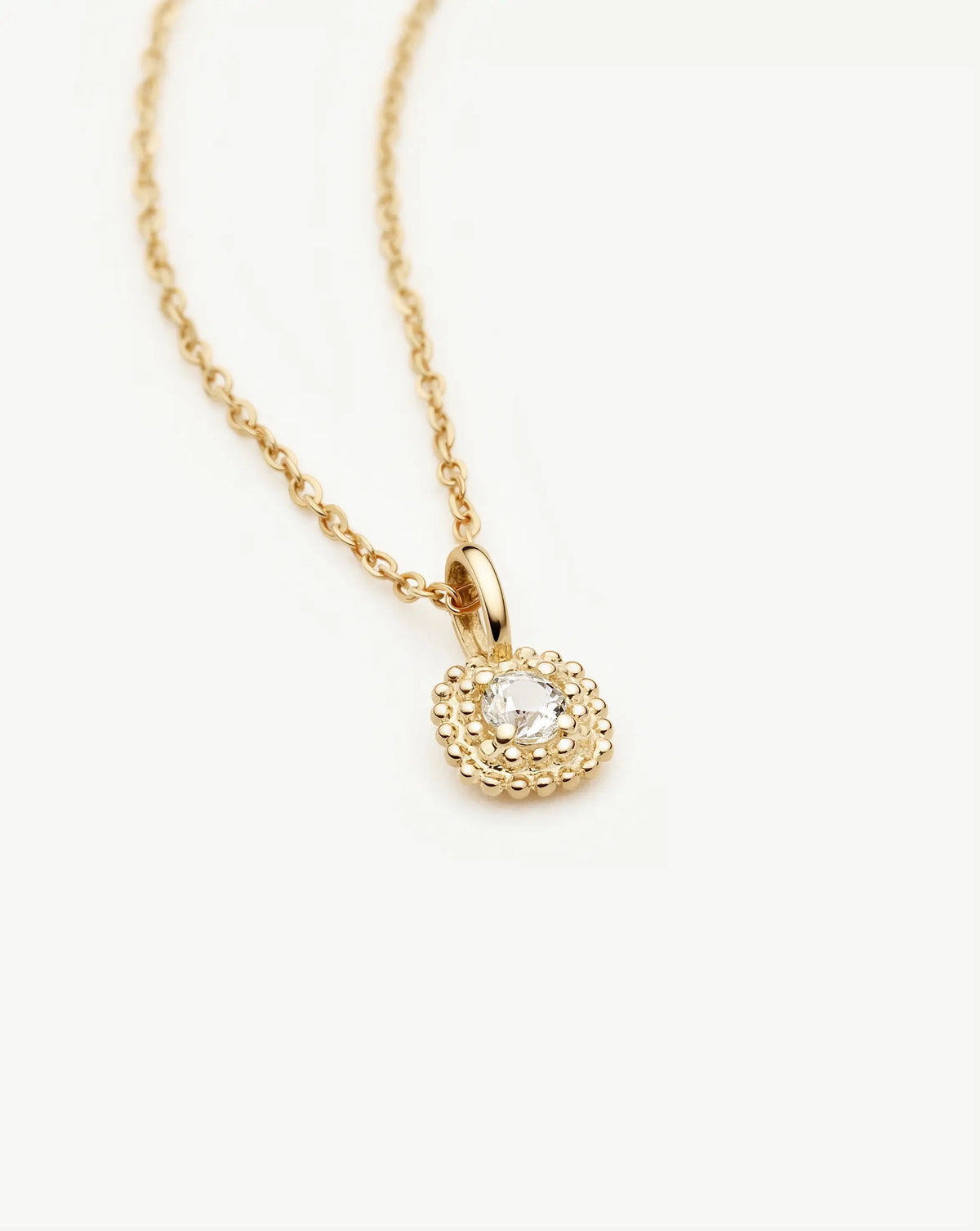 Solid Gold Sapphire Baya Pendant Necklace | 9ct Solid Yellow Gold/Lab Grown White Sapphire Necklaces Missoma 