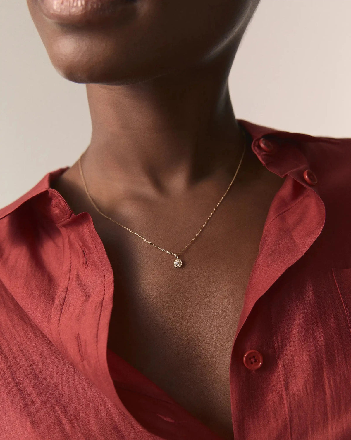 Solid Gold Sapphire Baya Pendant Necklace | 9ct Solid Yellow Gold/Lab Grown White Sapphire Necklaces Missoma 
