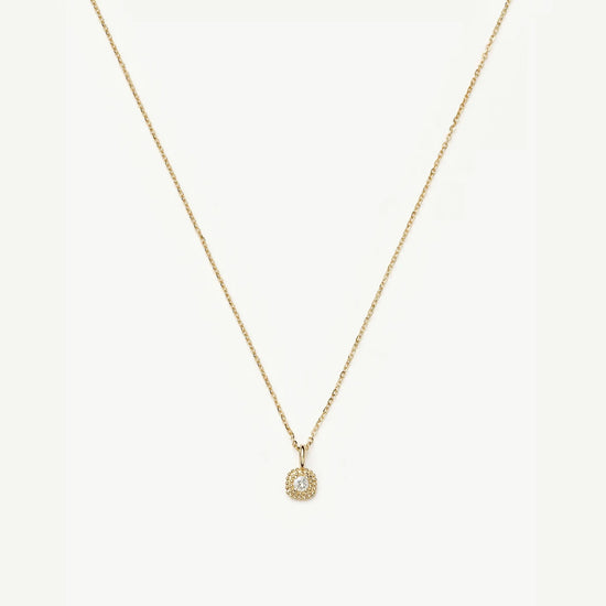 Solid Gold Sapphire Baya Pendant Necklace | 9ct Solid Yellow Gold/Lab Grown White Sapphire Necklaces Missoma 