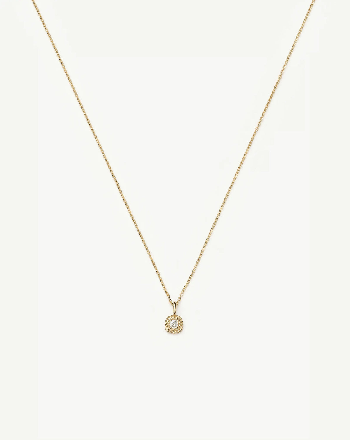Solid Gold Sapphire Baya Pendant Necklace | 9ct Solid Yellow Gold/Lab Grown White Sapphire Necklaces Missoma 