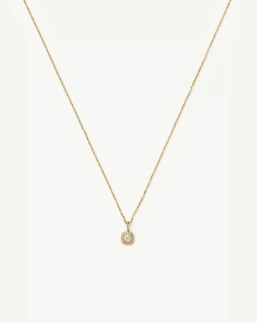 Solid Gold Sapphire Baya Pendant Necklace | 9ct Solid Yellow Gold/Lab Grown White Sapphire Necklaces Missoma 