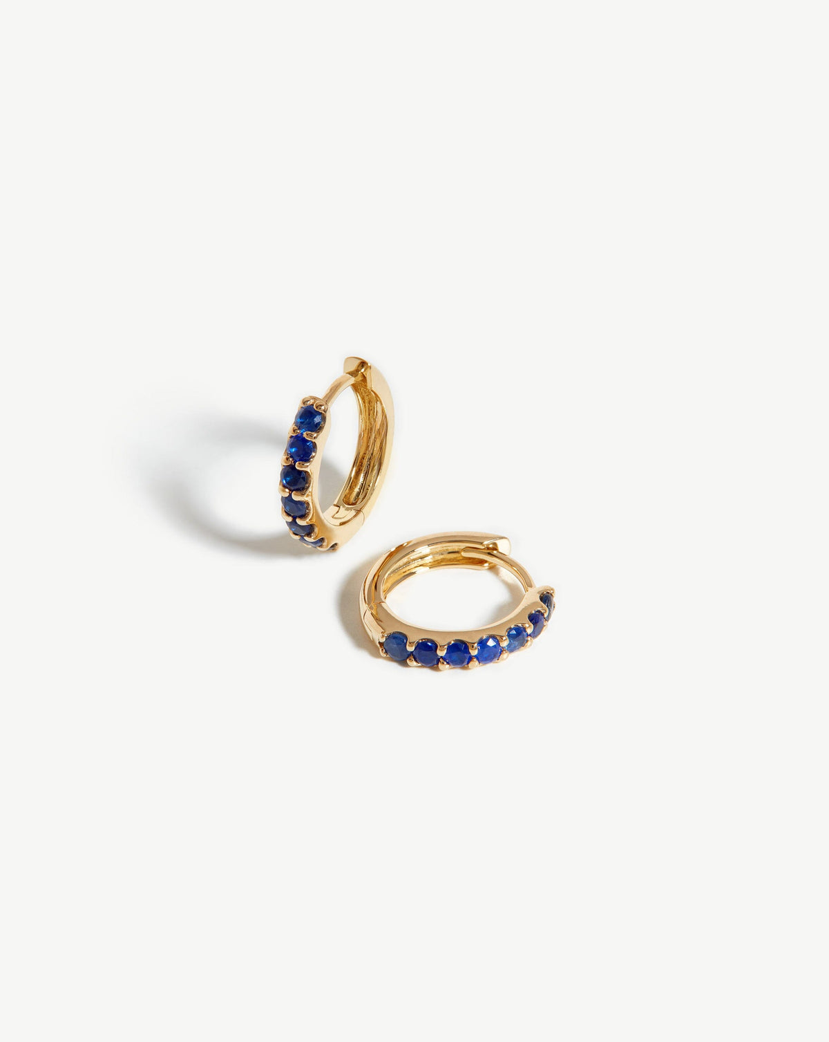 Solid Gold Sapphire Huggies Earrings Missoma 