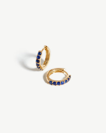 Solid Gold Sapphire Huggies Earrings Missoma 