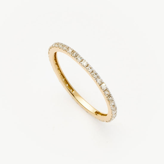 Solid Gold Slim Eternity Ring | 9ct Solid Yellow Gold/Diamond Rings Missoma 