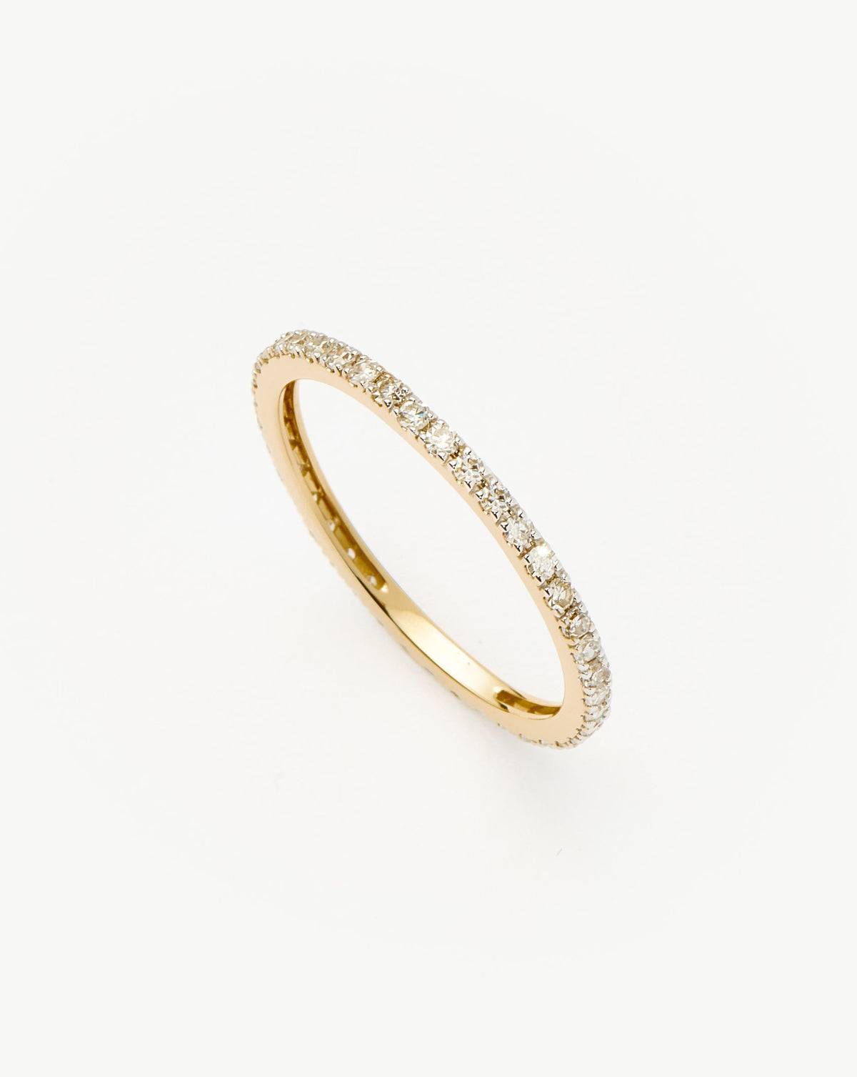 Solid Gold Slim Eternity Ring | 9ct Solid Yellow Gold/Diamond Rings Missoma 