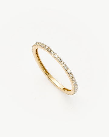 Solid Gold Slim Eternity Ring | 9ct Solid Yellow Gold/Diamond Rings Missoma 
