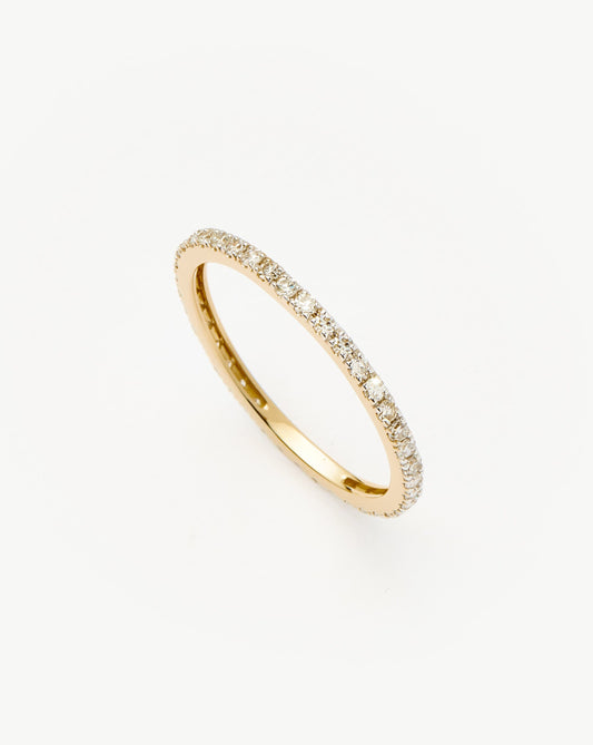 Solid Gold Slim Eternity Ring | 9ct Solid Yellow Gold/Diamond Rings Missoma 