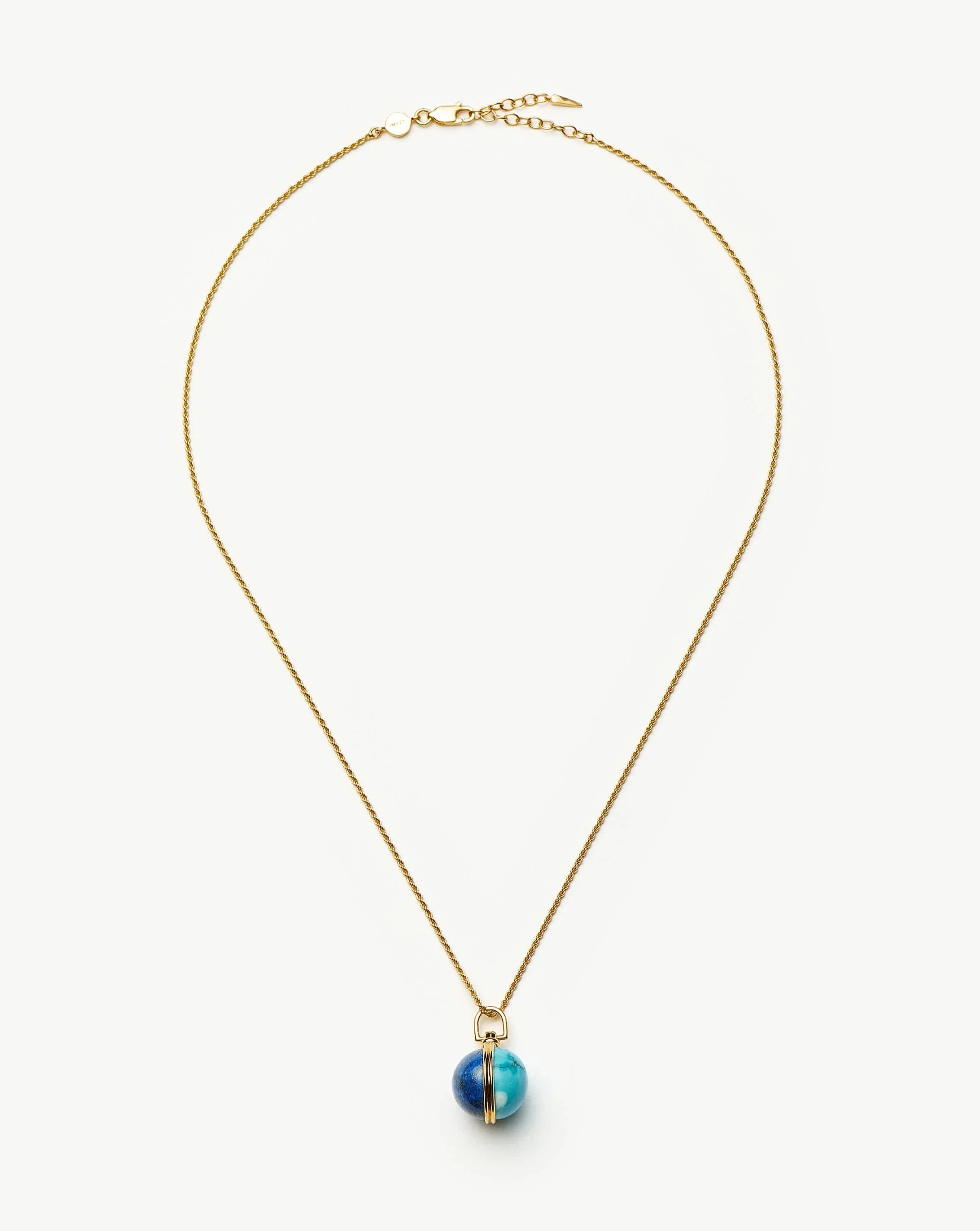 Sphere Gemstone Pendant Necklace | 18ct Gold Plated / Lapis & Turquoise Necklaces Missoma 