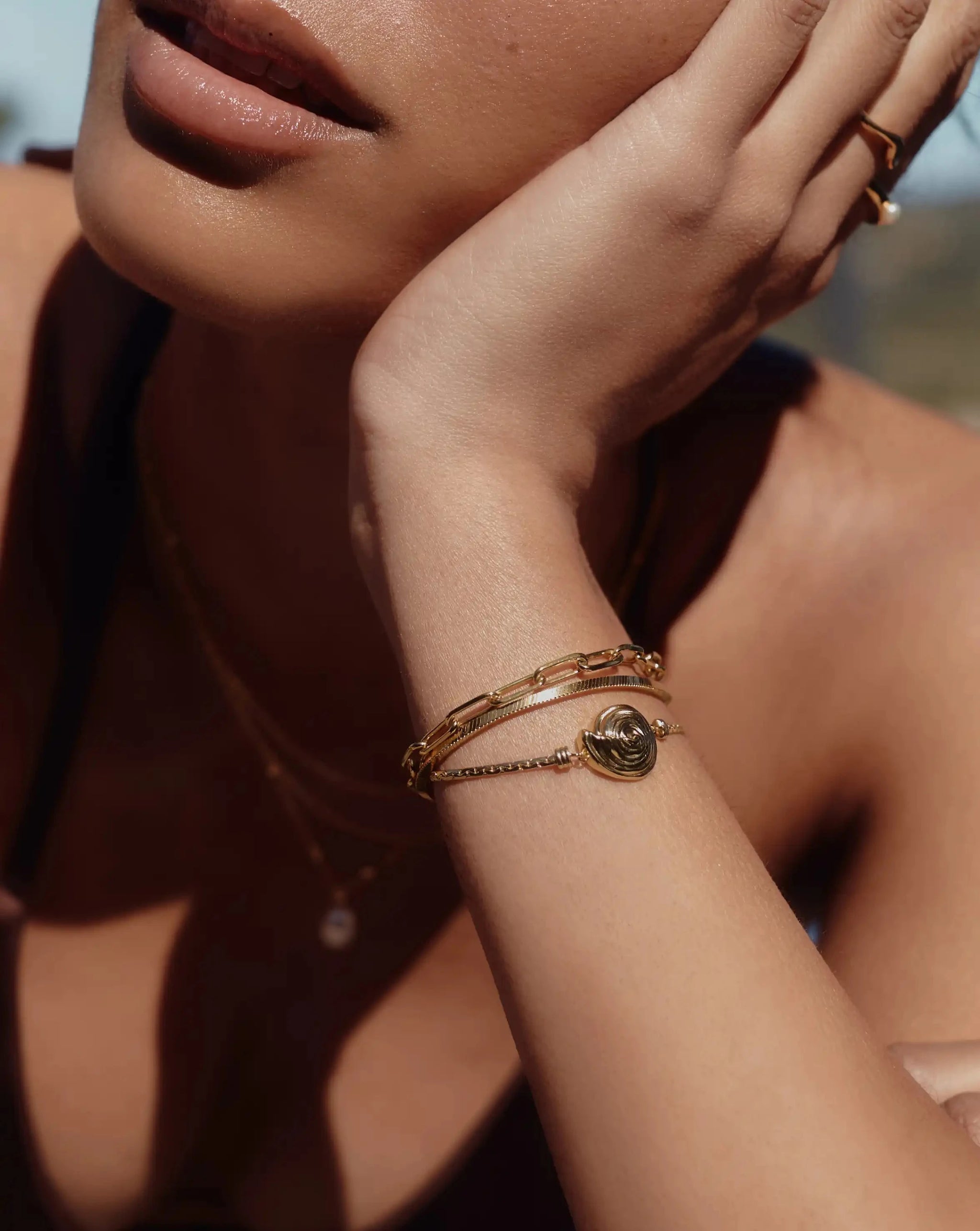 Spiral Cobra Chain Bracelet | 18ct Gold Plated Bracelets Missoma 